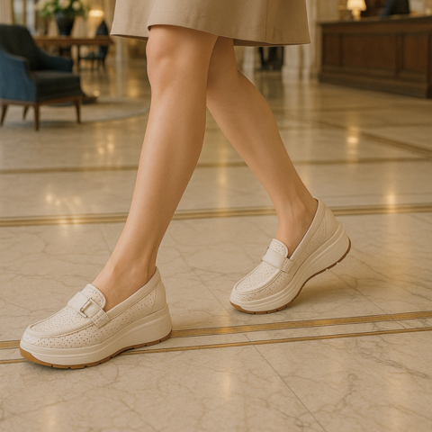 Mocassino ortopedico con suola freshGel interno in velluto traspirante - Lady