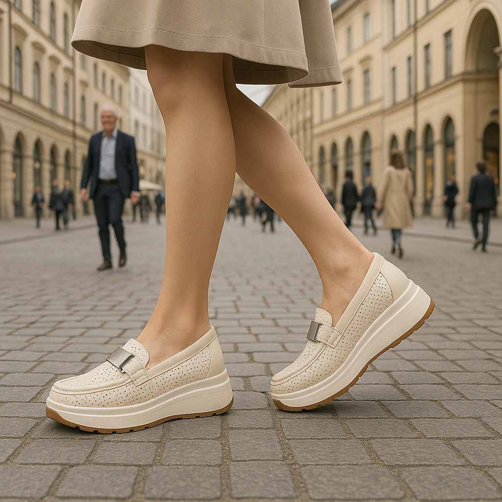 Mocassino ortopedico con suola freshGel interno in velluto traspirante - Lady